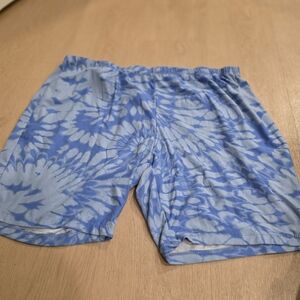 Blue Tie-Dye Women Shorts